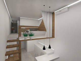 MONOLOCALE CON SOPPALCO, Giemmecontract srl. Giemmecontract srl. Minimalistische Schlafzimmer