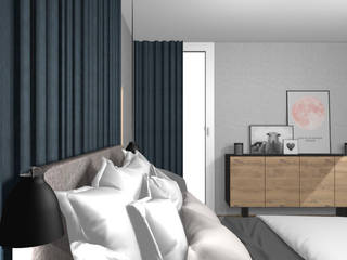 3D Stylisches Schlafzimmer, wohnly wohnly Chambre scandinave