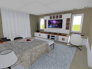 QUARTO DO CASAL WOOD, DARIO LOBO ARQUITETURA DARIO LOBO ARQUITETURA ห้องนอน