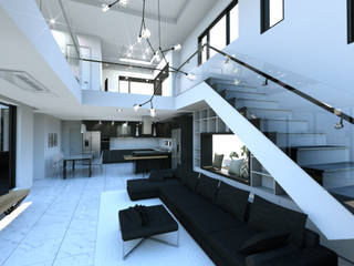 경기도 양평 K주택, 디자인 이업 디자인 이업 Moderner Flur, Diele & Treppenhaus