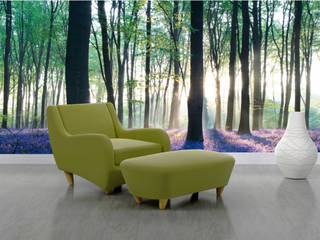 Sala decorada con Pared 3D, Naromi Design Naromi Design Salas de estar tropicais Verde