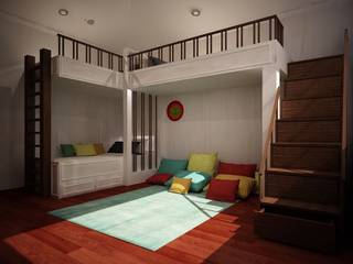 Diseño de interiores - Recamara trillizos, Zono Interieur Zono Interieur Moderne Kinderzimmer