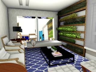 Reforma para uma família com estilos diferentes - moderno e colorido, Studio² Studio² Salas / recibidores