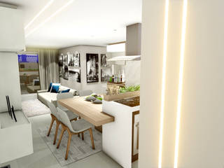 Apartamento compacto para jovem casal moderno, Studio² Studio² Salas de jantar modernas