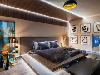 Suite Master, juliano burali arquitetura juliano burali arquitetura Minimalist bedroom Wood Wood effect