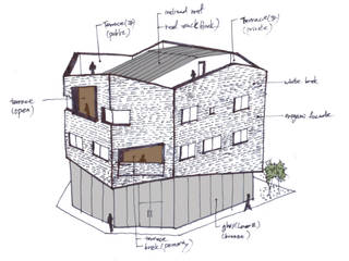 오리가미집_인천시 중구 운서동 3111-14 상가주택, AAG architecten AAG architecten