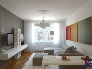 Квартира «Бирюзовый SMEG», Студия дизайна "Азбука Дом" Студия дизайна 'Азбука Дом' Minimalist living room