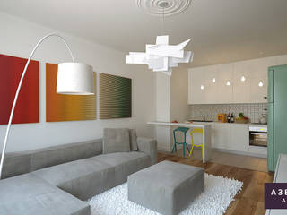 Квартира «Бирюзовый SMEG», Студия дизайна "Азбука Дом" Студия дизайна 'Азбука Дом' Living room