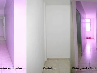 Antes e depois - reforma de loft na Vila Leopoldina, PRISCILLA BORGES ARQUITETURA E INTERIORES PRISCILLA BORGES ARQUITETURA E INTERIORES Eclectische keukens