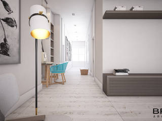 Apartamento Minimalista, Breion Arquitetura Breion Arquitetura モダンデザインの リビング