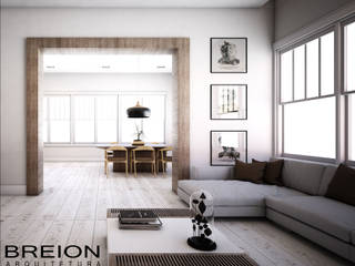Apartamento Minimalista, Breion Arquitetura Breion Arquitetura Modern living room