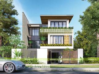 Biệt thự hiện đại 10 x 20m, UK DESIGN STUDIO - KIẾN TRÚC UK UK DESIGN STUDIO - KIẾN TRÚC UK Modern houses