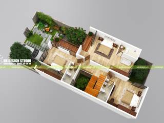 Biệt thự hiện đại 10 x 20m, UK DESIGN STUDIO - KIẾN TRÚC UK UK DESIGN STUDIO - KIẾN TRÚC UK Modern Houses