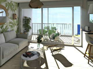 Un nid douillet face à la mer, MJ Intérieurs MJ Intérieurs Scandinavian style living room
