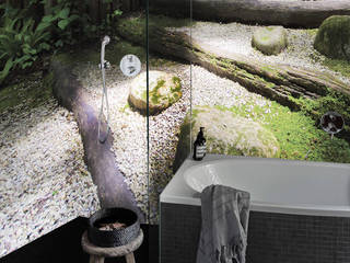 carta da parati in bagno!, Creativespace Sartoria Murale Creativespace Sartoria Murale Eclectic style bathroom