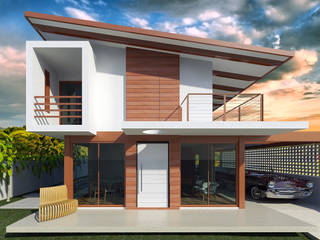 Casa Arenito Vermelho, UNICA Arquitetura UNICA Arquitetura Rumah Modern Batu Pasir
