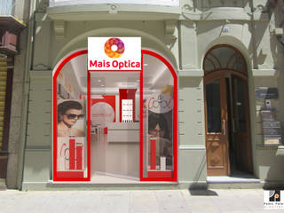 Loja MAIS OPTICA, Pedro Palma Arquiteto Pedro Palma Arquiteto พื้นที่เชิงพาณิชย์