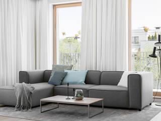 Our photoshoot of minimalistic apartment design by Design My Deer Ayuko Studio Minimalistyczny salon