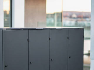 Mülltonnenboxen aus Edelstahl, NiceWaste NiceWaste Jardines de estilo moderno