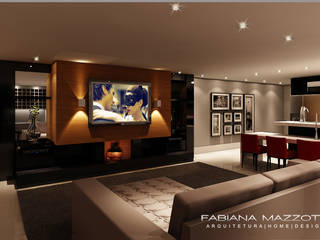 Projeto Cobertura, Fabiana Mazzotti Arquitetura e Interiores Fabiana Mazzotti Arquitetura e Interiores ห้องนั่งเล่น