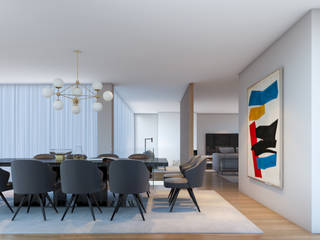 Salas, CASA MARQUES INTERIORES CASA MARQUES INTERIORES Modern dining room Wood Wood effect