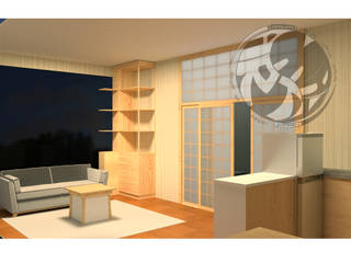 ออกแบบ 3d ห้อง condo ให้ลูกค้า style Oriental , Define of Design Define of Design Living room Wood Wood effect