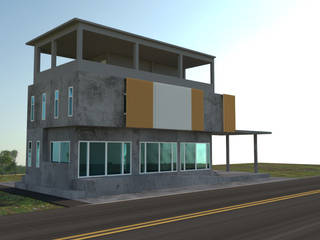 ออกแบบ 3d บ้าน 3 ชั้นให้ลูกค้า style ioft, Define of Design Define of Design Casas de estilo rural Concreto reforzado