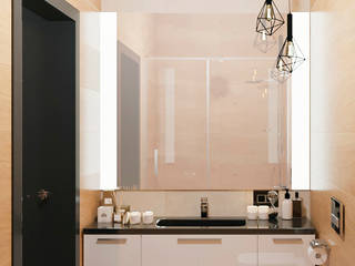 Гостевой санузел в двухэтажном доме в стиле лофт, Студия дизайна ROMANIUK DESIGN Студия дизайна ROMANIUK DESIGN 浴室