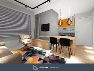 Apartamento NF, MODI Arquitetura & Interiores MODI Arquitetura & Interiores Гостиные в эклектичном стиле