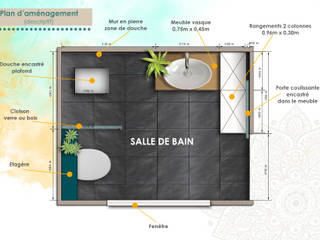 Salle de bain, DESIGN KREATION DESIGN KREATION Tropische badkamers Bamboe Groen