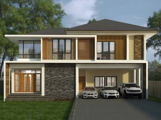 บ้านพักอาศัยสองชั้น, M2 3D Design M2 3D Design Modern houses Reinforced concrete