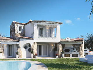 Rendering Villa Pittulongu (OT), DMC Real Render DMC Real Render Giardino in stile mediterraneo