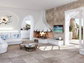 Rendering Villa Pittulongu (OT), DMC Real Render DMC Real Render Mediterranean style living room