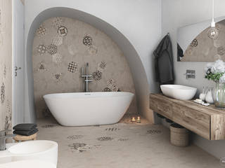 Rendering Villa Pittulongu (OT), DMC Real Render DMC Real Render Mediterranean style bathrooms