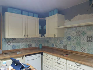 Kitchen Splashback Pastel Blue, Moonwallstickers.com Moonwallstickers.com Nhà bếp phong cách hiện đại