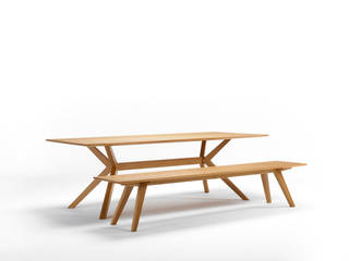 cibusX Tisch - Bank Kombination, Hildinger und Koch Hildinger und Koch Minimalist dining room Wood Wood effect
