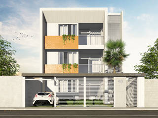 Edifício Residencial Multifamiliar, Rodrigo Macêdo Arquitetura Rodrigo Macêdo Arquitetura 房子 水泥