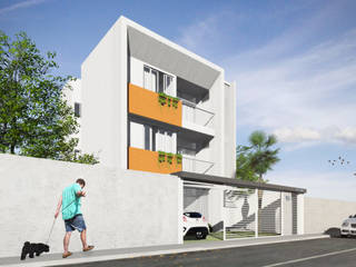 Edifício Residencial Multifamiliar, Rodrigo Macêdo Arquitetura Rodrigo Macêdo Arquitetura 房子 水泥