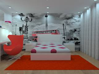Projeto quarto em 3D, work3design work3design モダンスタイルの寝室 MDF