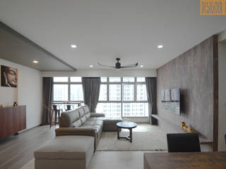 BTO Edgedale Plains, Designer House Designer House Rustic style living room Brown