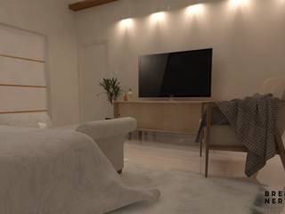 Suíte M & O, Breno Nery - Arquitetura + Design Breno Nery - Arquitetura + Design Modern style bedroom Marble