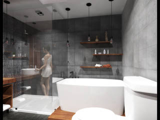 REMODELACION DE BAÑO, TALLER819 A & C TALLER819 A & C 모던스타일 욕실 도자기