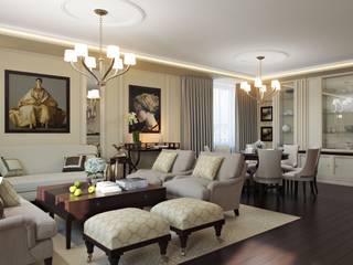 Интерьер квартиры в стиле Арт-Деко, Арт Реал Дизайн Арт Реал Дизайн Living room