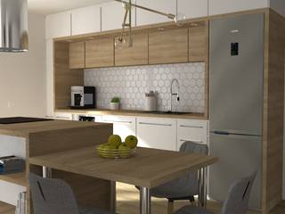 Kuchnia w stylu skandynawskim, Wrocław, PUFA STUDIO PUFA STUDIO Scandinavian style kitchen Wood Wood effect