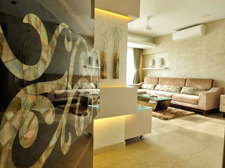 Apartment in Bandra, Karyam Designs Karyam Designs Phòng khách phong cách tối giản Đá hoa