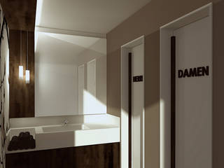 LED BELEUCHTUNG KUNDEN WC, OMPEO LED LEUCHTENMANUFAKTUR OMPEO LED LEUCHTENMANUFAKTUR Modern bathroom Wood Wood effect