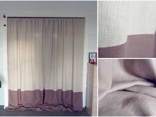 Rideaux en Lin Bicolore, LINEN CHIC BEDDING LINEN CHIC BEDDING Classic windows & doors Flax/Linen Pink