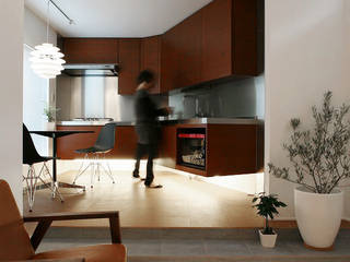 Y HOUSE "TV Board" Tokyo, コト コト Nhà bếp phong cách Bắc Âu Gỗ Wood effect