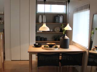 Model Room Funabashi City, コト コト Dinding & Lantai Gaya Skandinavia Kayu Wood effect