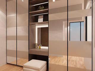 Lance wood @ Navapark BSD, iugo design iugo design Minimalist dressing room